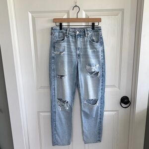 American Eagle Ripped Mom Straight Jeans